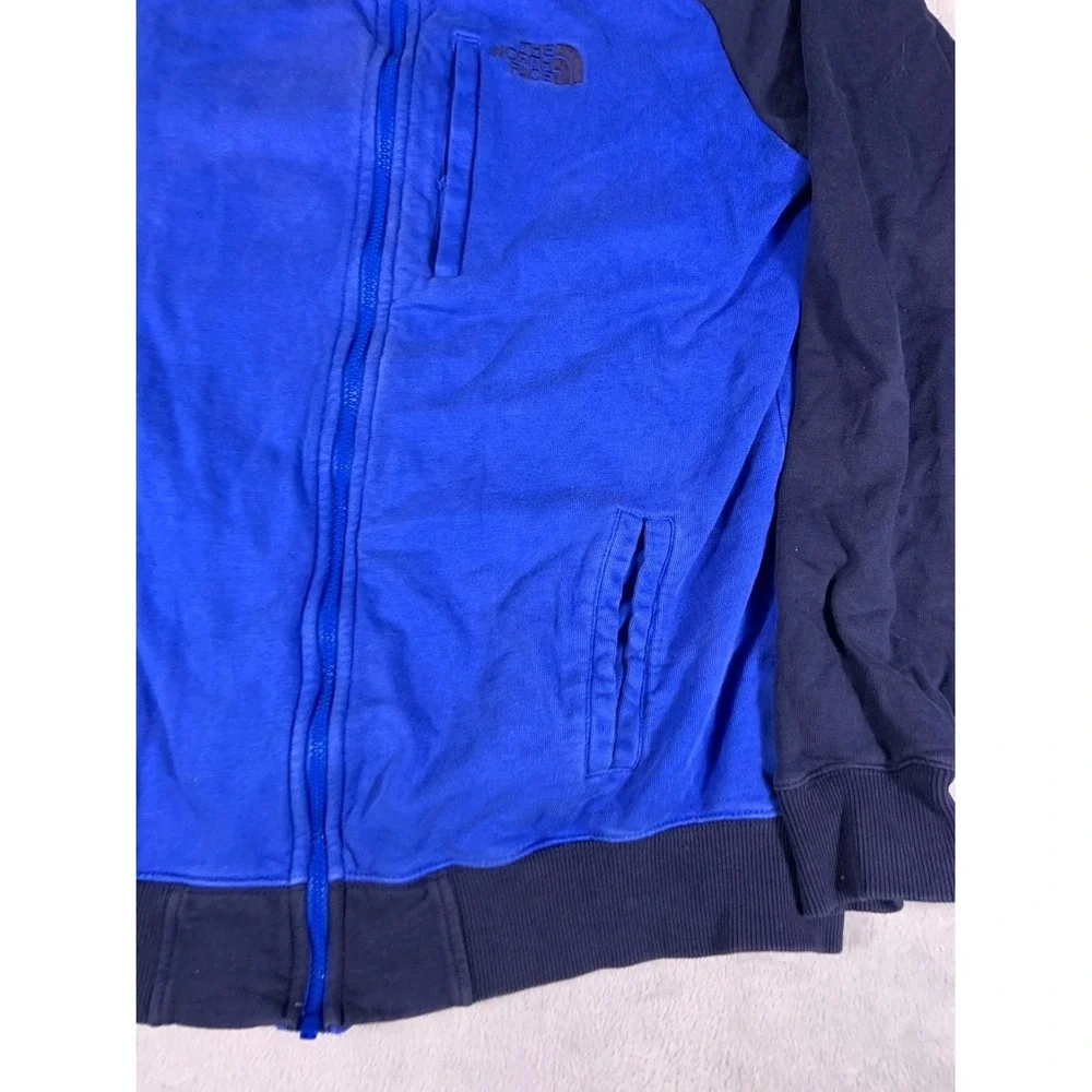 The North Face Full Zip Track Jacket Mens M Blue Navy Colorblock Embroidered